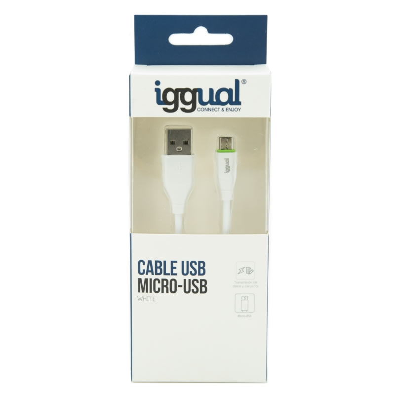 iggual cable USB Amicro USB 100 cm blanco